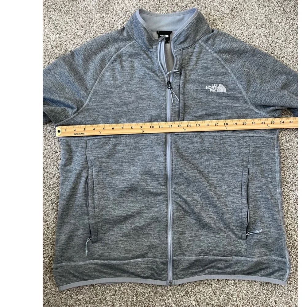 The North Face Mens XL Canyonlands Glacier Full Zip Jacket Gray Heathered Fleece